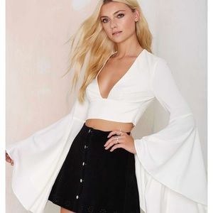 Nasty Gal Castin Bell Sleeved Crop Top
